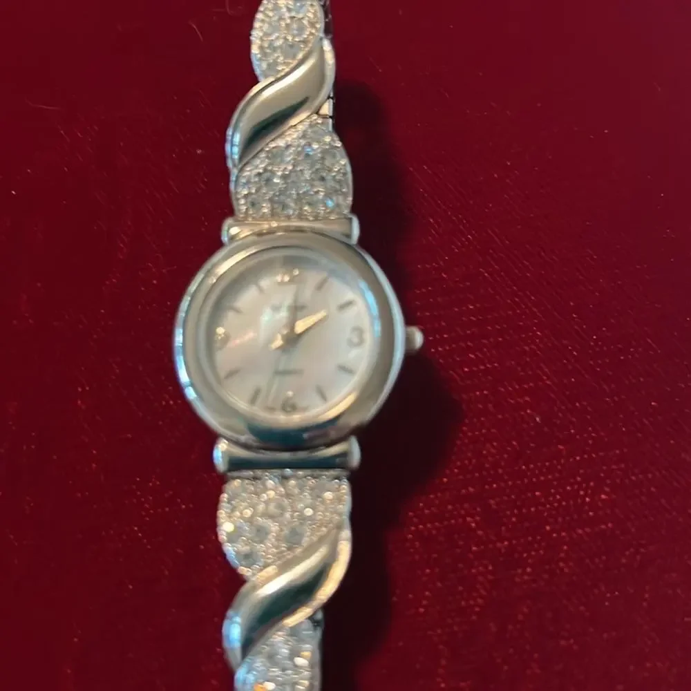 Vintage Mother Of Pearl Silver Gossip Watch